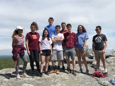 Image 3. Meredith with other interns during hike on 2019 intern retreat.