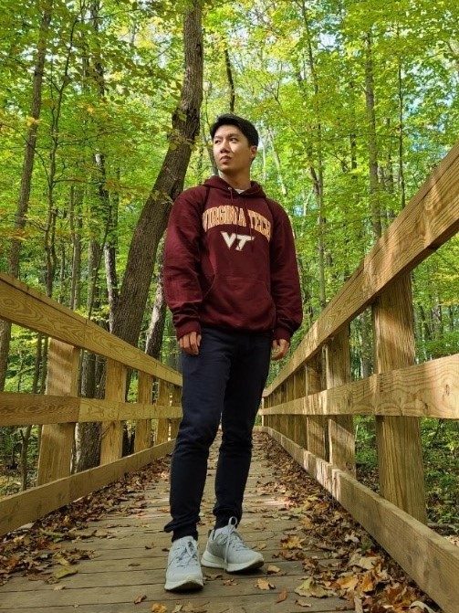 Image 2. Yu Yang Huang hiking in upstate NY.	