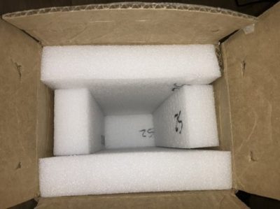 2c. Decoy box with foam inserts to be used for recording test shipment shocks and drops. 2c. Decoy box with foam inserts to be used for recording test shipment shocks and drops.