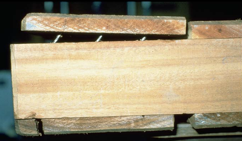 Figure 8. Showing fastener shearing causing pallet joint separation.