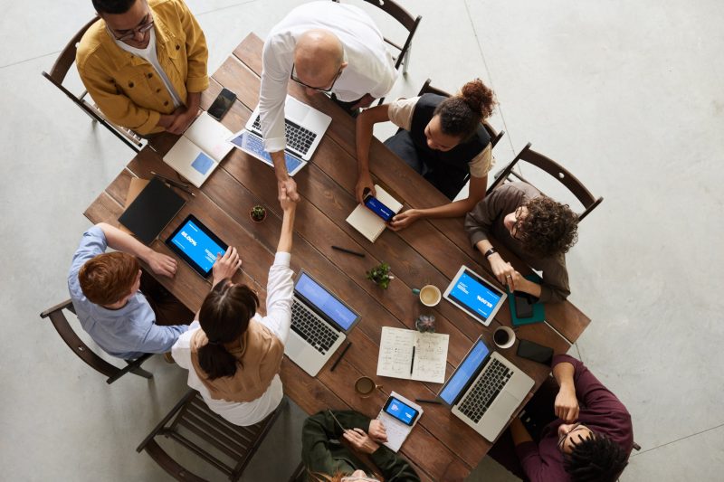Group meeting of business people members